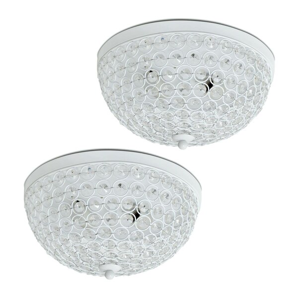 Brillantez Crystal Glam 2 Light Ceiling Flush Mount White, 2PK BR2751827 - main